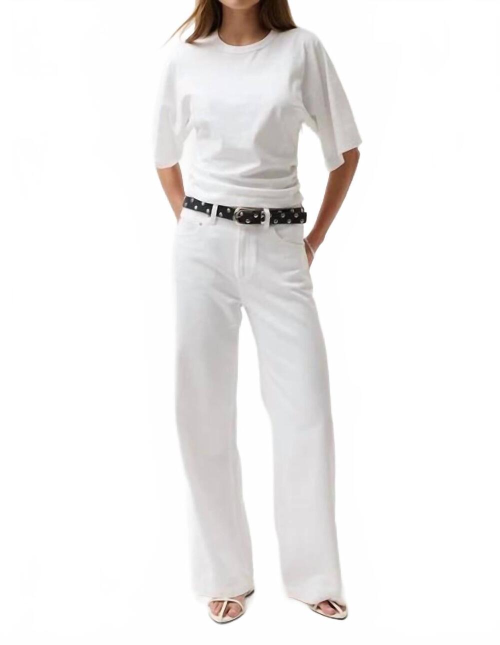 NEW PISTOLA jadyn mid rise palazzo jeans in vivid white